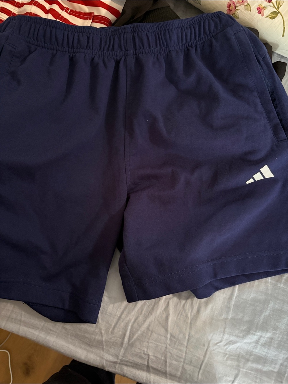 adidas Deep Navy Athletic Shorts with Logo